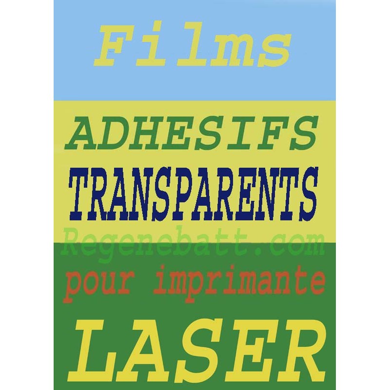 Films A4 transparent pour imprimante laser - 100 feuilles autocollantes